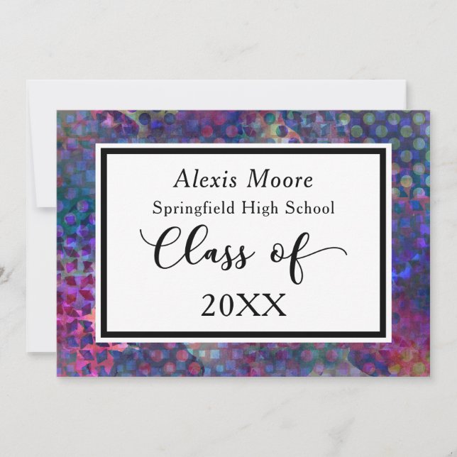 Artsy, Multicolored Graduation Announcement (Front)