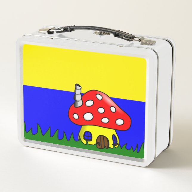 Artsy Mushroom Metal Lunch Box (Back)