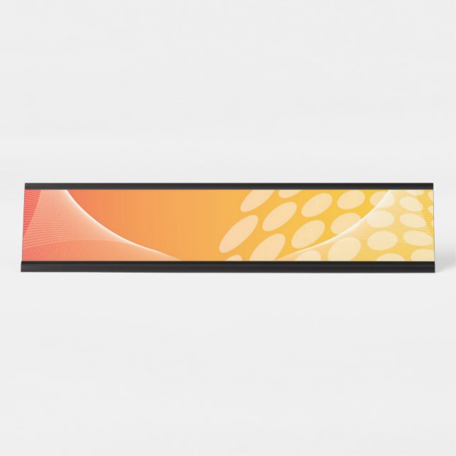 Artsy Orange Art Deco Desk Name Plate (Front)