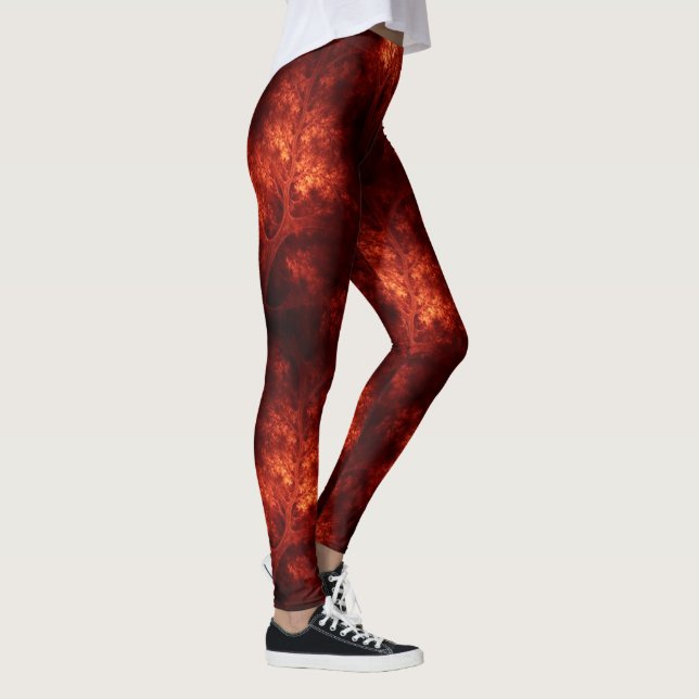 Artsy Orange Trees Leggings (Right)