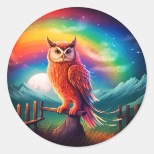 Artsy Owl Classic Round Sticker