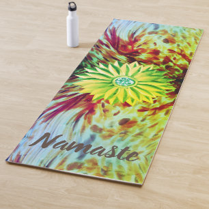Artsy Paint Strokes Gem Flower  Yoga Mat