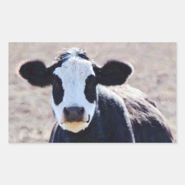 Artsy Panda Face Cow Sticker (Front)