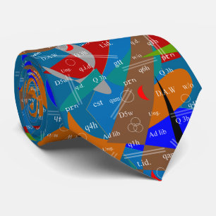 Artsy Pharmacist's Abbreviations Tie Abstract 10