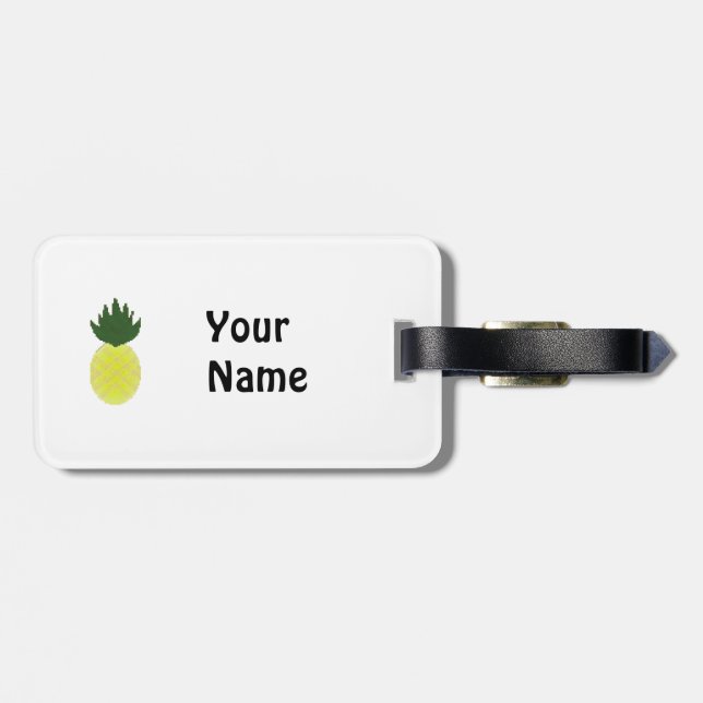 Artsy Pineapple Luggage Tag (Back Horizontal)