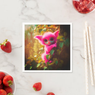 Artsy Pink Creature Napkin