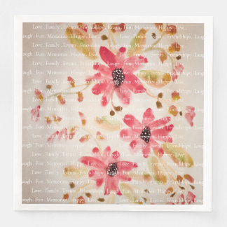 Artsy Pink Floral Designer Napkin
