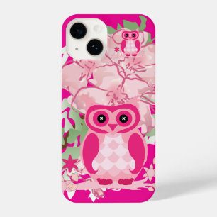 Artsy Pink Owl & Flowers Phone Case