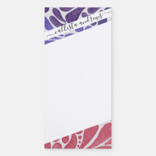 Artsy Pink Purple Watercolor Abstract Dots Pattern Magnetic Notepad