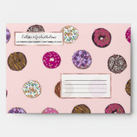 Artsy Pink Sprinkle Doughnuts Watercolor Pattern