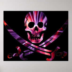 Artsy Pirate Skull Poster