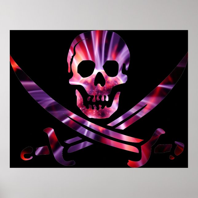 Artsy Pirate Skull Poster (Front)