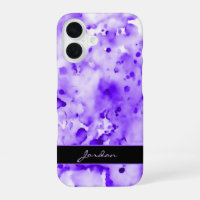 Artsy Purple Watercolor Paint Splatters w/ Name
