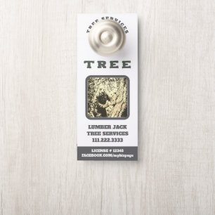 *~* Artsy QR Man Lumber Jack Tree Services Door Hanger