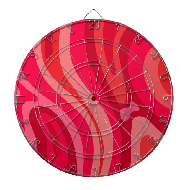 Artsy Red Orange Pattern Dartboard (Front)