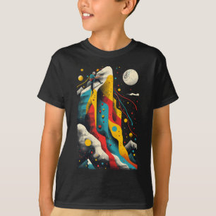 Artsy Rock Climber On Abstract Art Rock Climbing T-Shirt