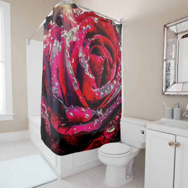 Artsy Rose Shower Curtain (In Situ)