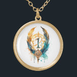 *~*Artsy RUNE AP87 VIKING Nordic Inspired Ancient Gold Plated Necklace<br><div class="desc">(Search AP87 for things Viking or AP40 for similar items ) - NECKLACE . The image is large so feel free to TRANSFER to any ZAZZLE PRODUCT you choose. JEWELRY WITH INTENTION (R) - create your own intention. Use this cool artsy creative artistic modern yet vintage beautiful soul reaching artwork...</div>