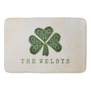 Artsy Shamrock Personalised Irish Home Decor Bath Mat