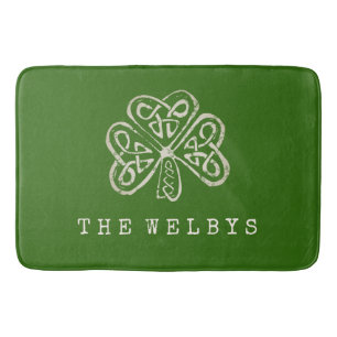 Artsy Shamrock Personalised Irish Home Decor Bath Mat