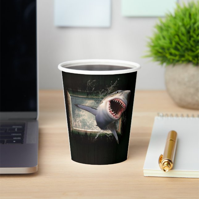 Artsy Shark Paper Cups (Insitu)