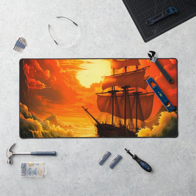 Artsy Ship Desk Mat (Workstation)