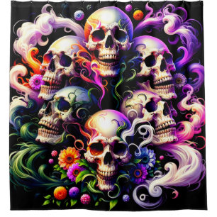 Artsy Skull Art Shower Curtain