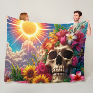 Artsy Skull Fleece Blanket