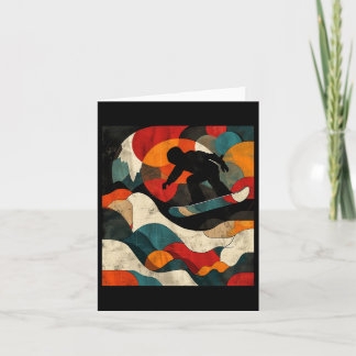 Artsy Snowboarder On Abstract Art Snowboarding  Card