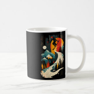Artsy Snowboarder On Abstract Men Women Snowboardi Coffee Mug