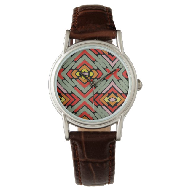 Artsy Southwestern Tribal Pattern Watch (Front)