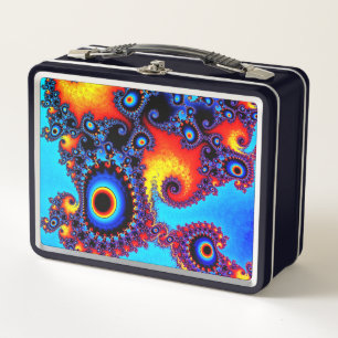 Artsy Spiral Design Metal Lunch Box