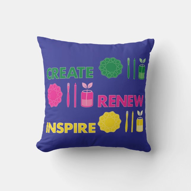 Artsy Spring Knolling Pillow (Front)