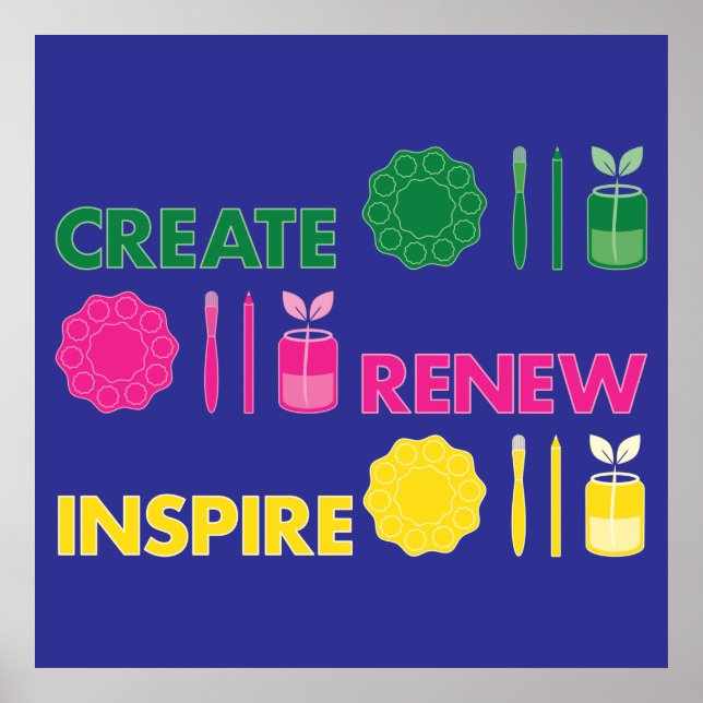 Artsy Spring Knolling Square Poster (Front)