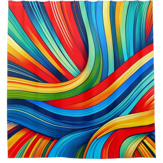 Artsy Striped Shower Curtain (Front)