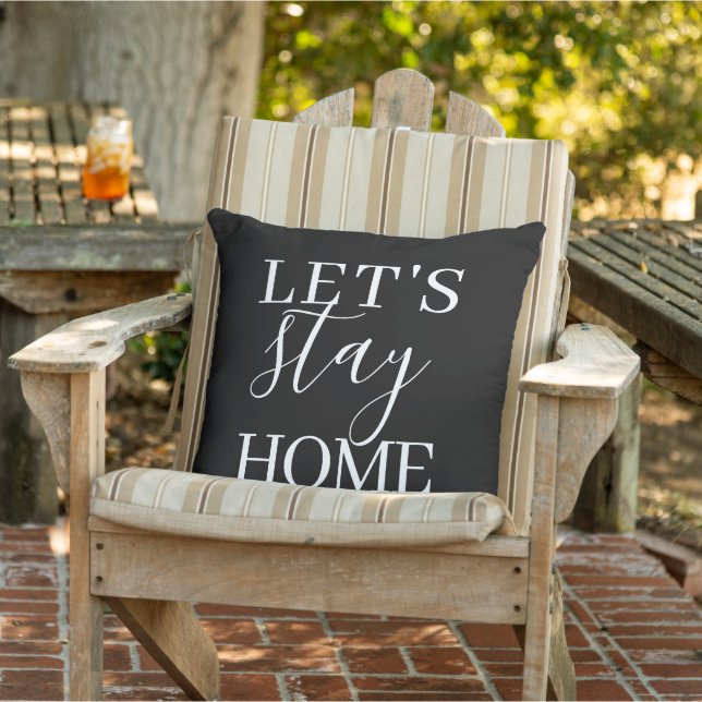 Artsy Style Let's Stay Home Quote Word Art Cushion (Chair)