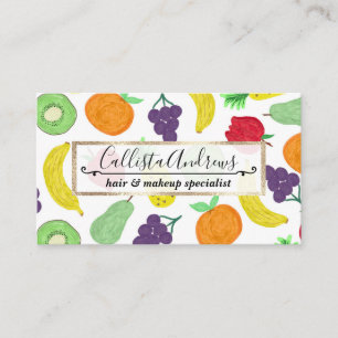 Artsy Summer Colourful Acrylic Fruit Pattern Business Card