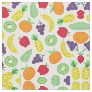 Artsy Summer Colourful Acrylic Fruit Pattern Fabric