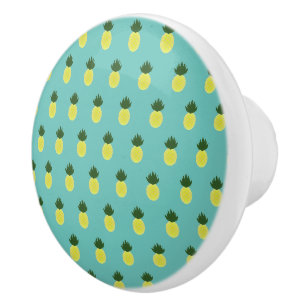 Artsy Summertime Pineapple Pattern Ceramic Knob
