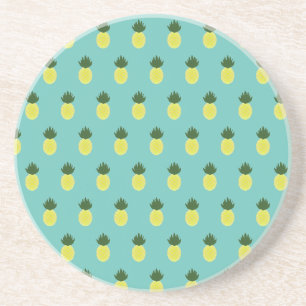 Artsy Summertime Pineapple Pattern Coaster