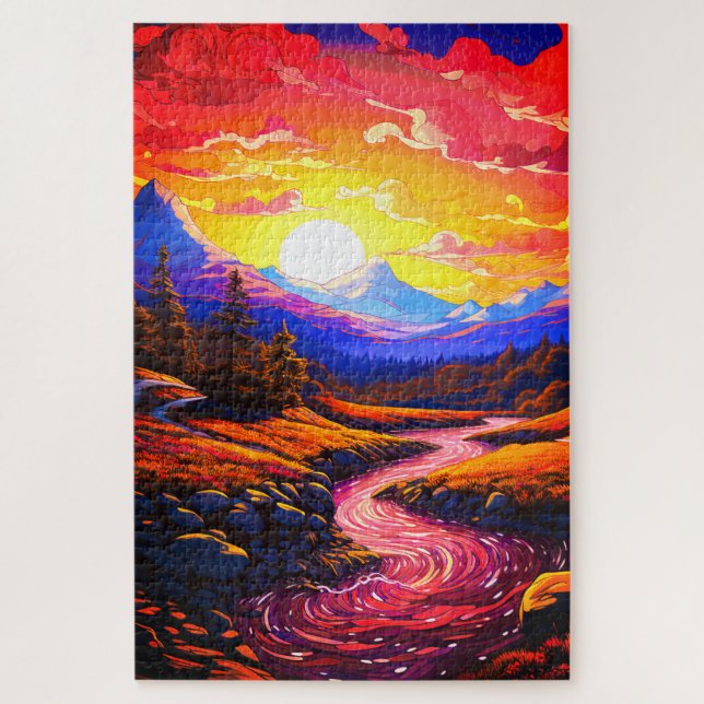 Artsy Sunset Jigsaw Puzzle (Vertical)