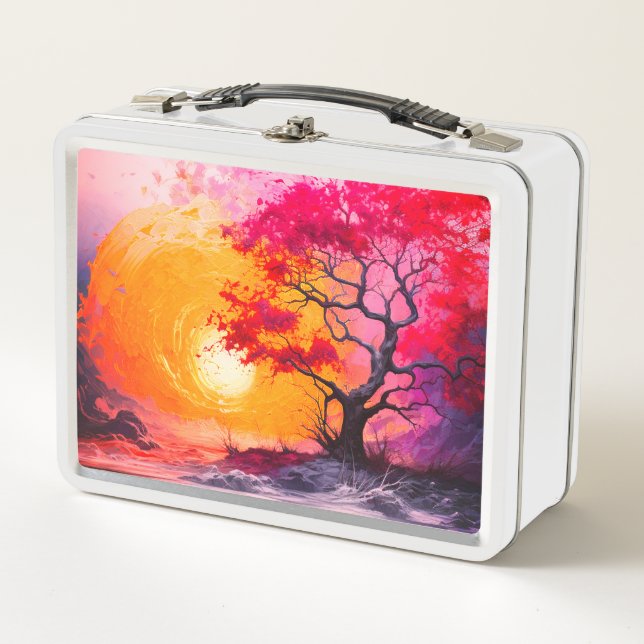 Artsy Sunset Metal Lunch Box (Front)