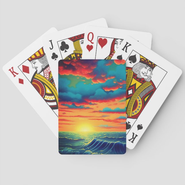 Artsy Sunset Playing Cards (Back)