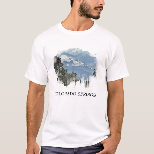 *~* Artsy Tree Mountains Colorado Springs  T-Shirt (Front)