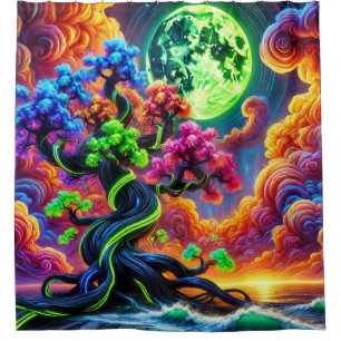 Artsy Tree Scene Shower Curtain