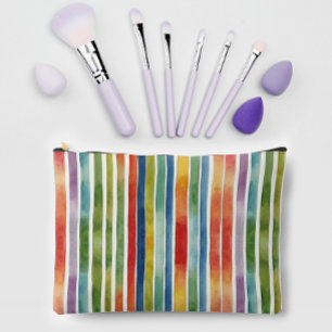 Artsy Trendy Rainbow Colourful Stripe Pattern Accessory Pouch