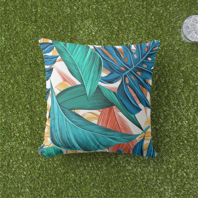 artsy tropical outdoor pillows gift for friends  (Grass)