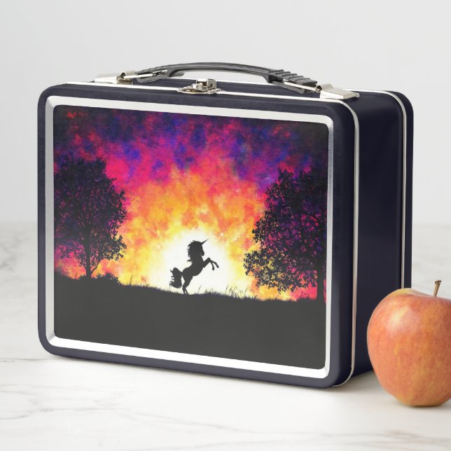 Artsy Unicorn Metal Lunch Box (In Situ)