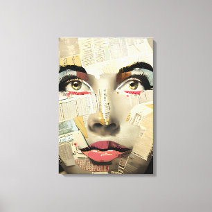 Artsy Unique Digital Art   Pretty Lady Abstract Canvas Print