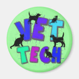 Artsy Vet Tech Gifts, Unique artist drawn design Magnet